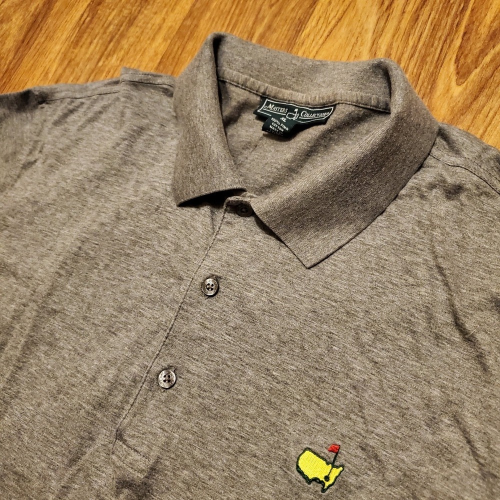 Masters Collection Golf Polo Shirt Men XL Gray Pima Cotton Short Sleeve Augusta